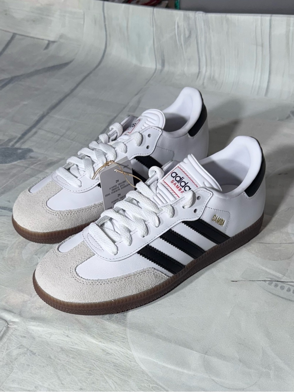 adidas Samba J Youth Size 5 US Kids Leather Soccer Shoes White IF1944